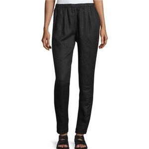 NEW Eileen Fisher Organic Linen Black Slouchy Pant 1X
